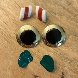 Vintage 80s earrings, set of 3